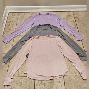 Women's Long Sleeve Tops - Lavender, Gray, and Pink